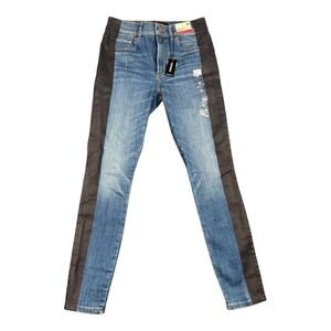 Express Womens Ankle Legging High Rise Hyper Stretch Side Stripe Jeans 6R 10